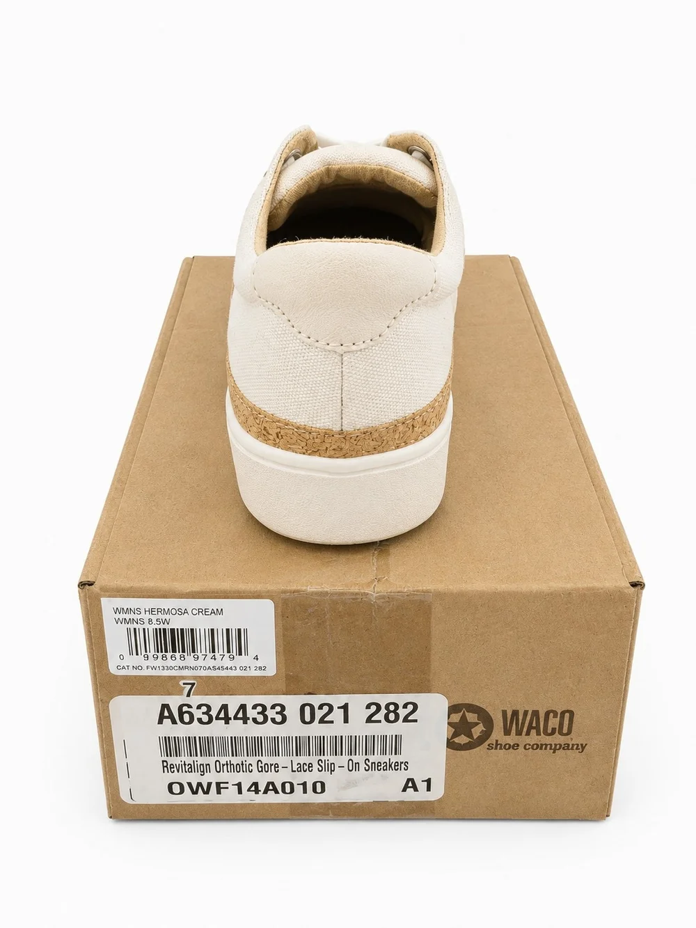 Revitalign White Canvas Lace Up Slip On Comfort Sneakers NIB Womens Sizes 7-11